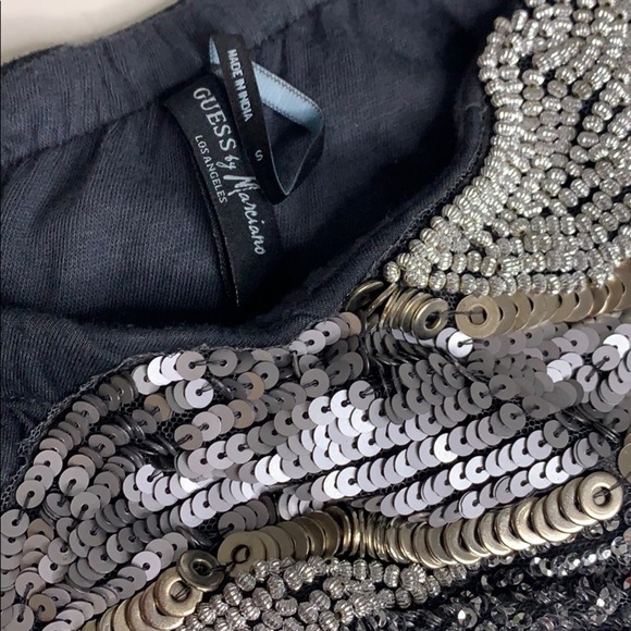 Marciano Sequin Embellished Single shoulder Rouched Tie dye mini dress Small - Picture 7 of 8